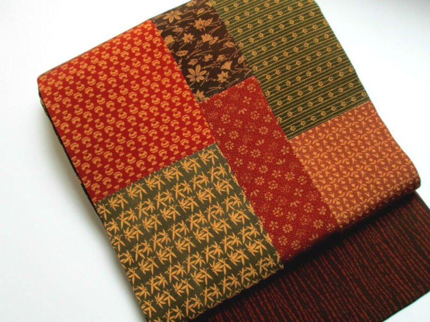 小紋色見本剥ぎ名古屋帯　（生地がありませんので再出品はできません）