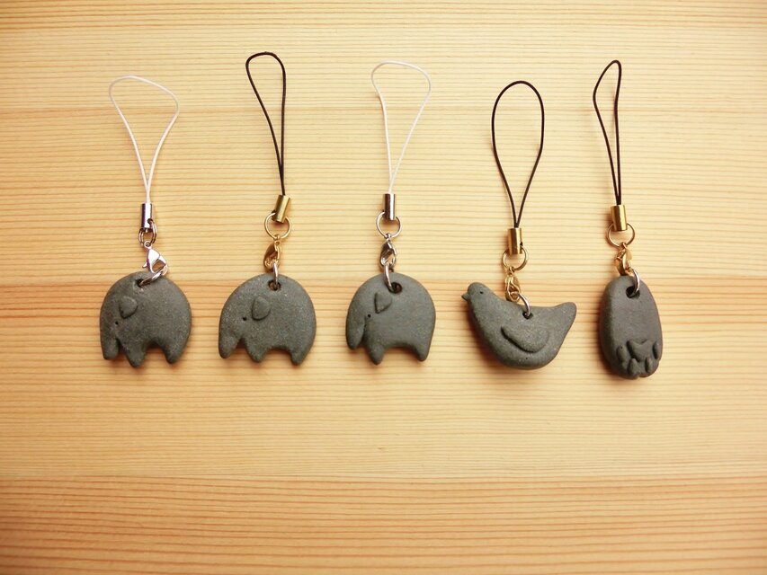 【一点物】どうぶつ陶ストラップ