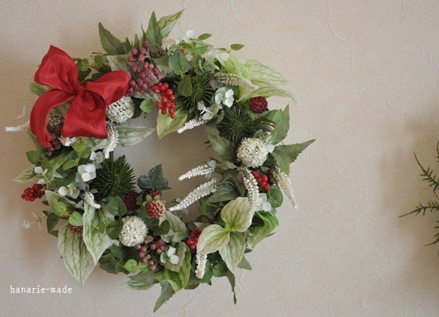 ビバーナムティナスと白：wreath