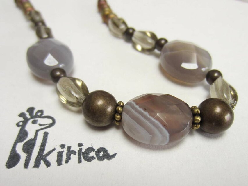 縞めのうのチョーカー＆ネックレス