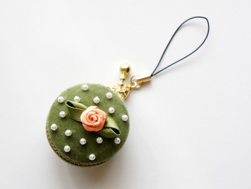 マカロンのアクセサリーケース（グリーン）