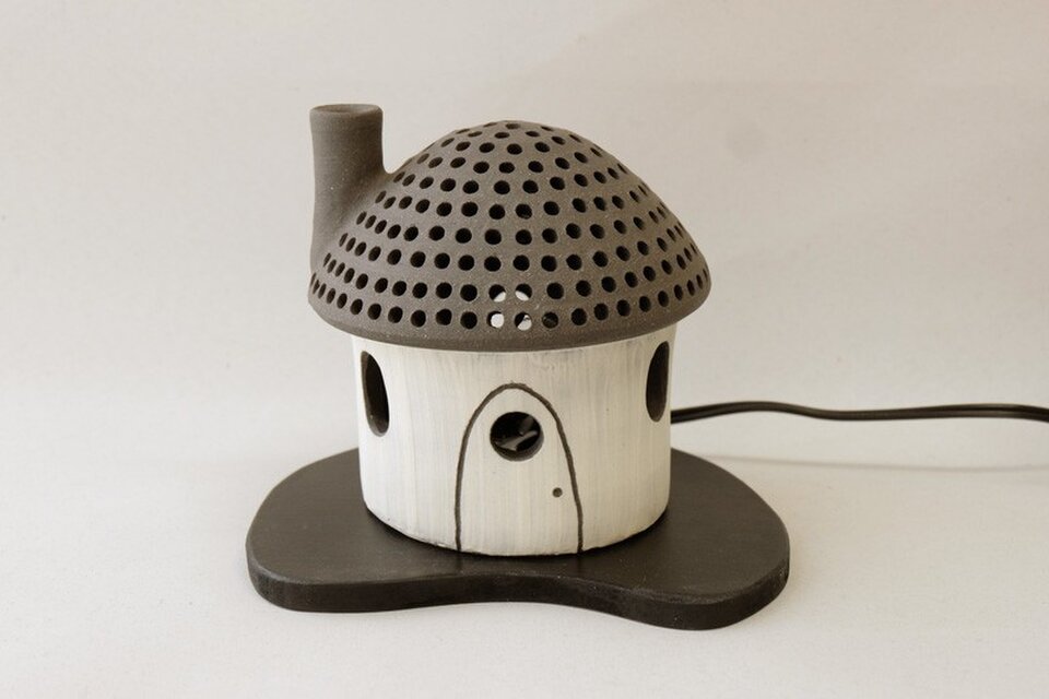 黒陶ランプ 「明るいわが家（LED) 」