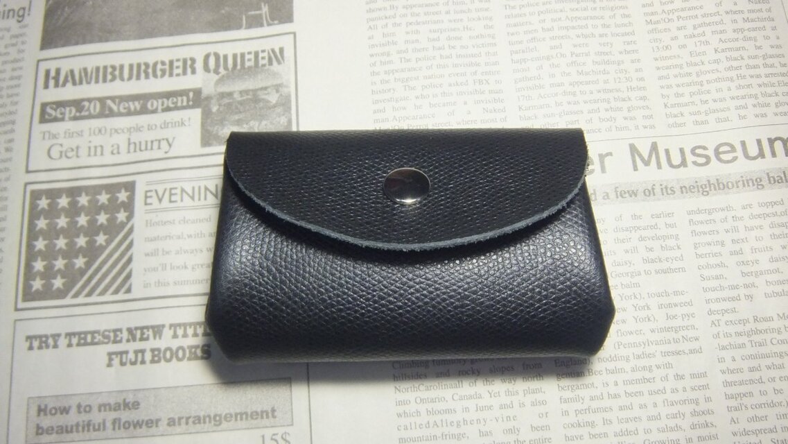 アコーディオン♪小銭入れ　（黒シボ柄）