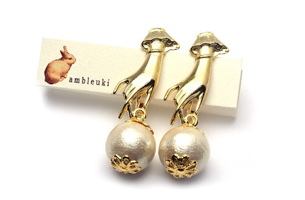 △　ハンドパール　イヤリング　E-06