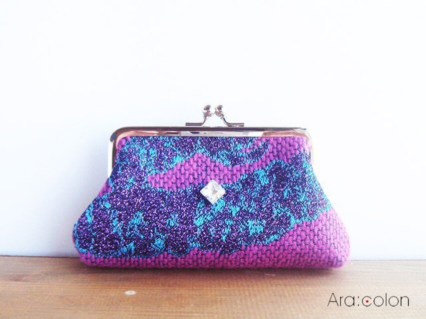 【角丸M】"MALHIA KENT"きらきらがまぐちポーチ