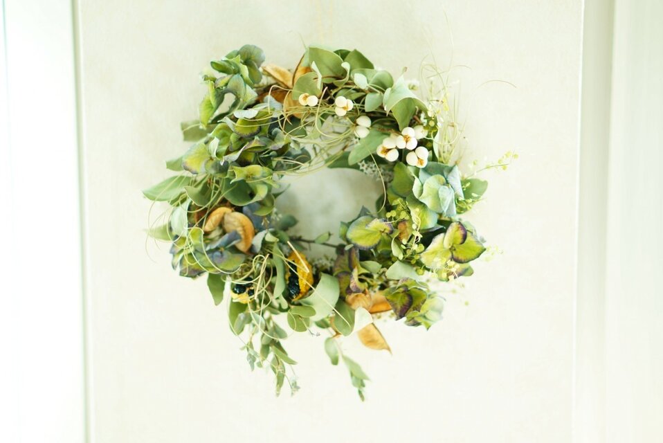 green　spring　wreath 　20㎝