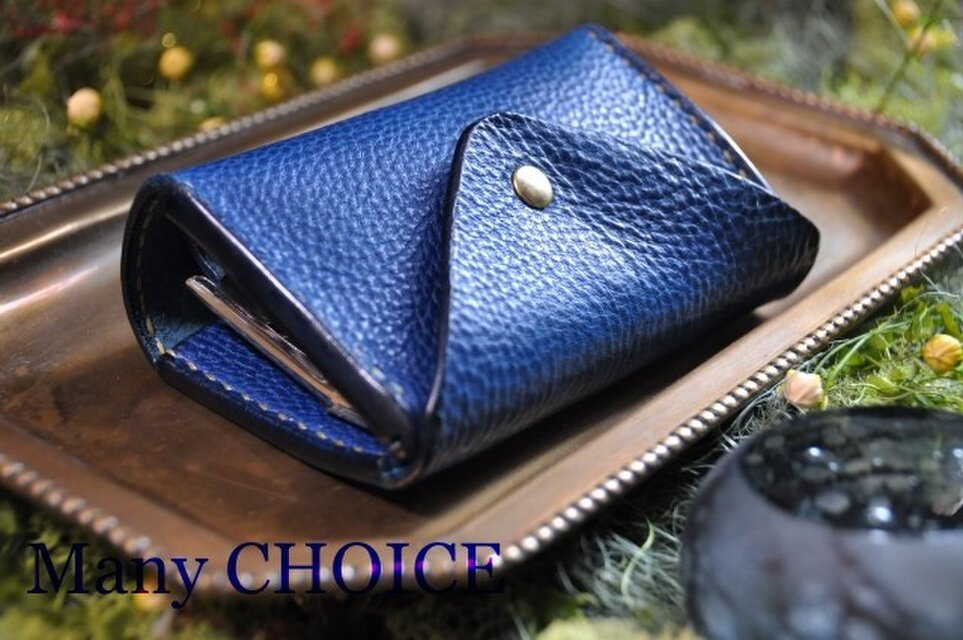 イタリアンオイルレザーアリゾナ・コインキャッチャー財布（改）（アルノブルー）