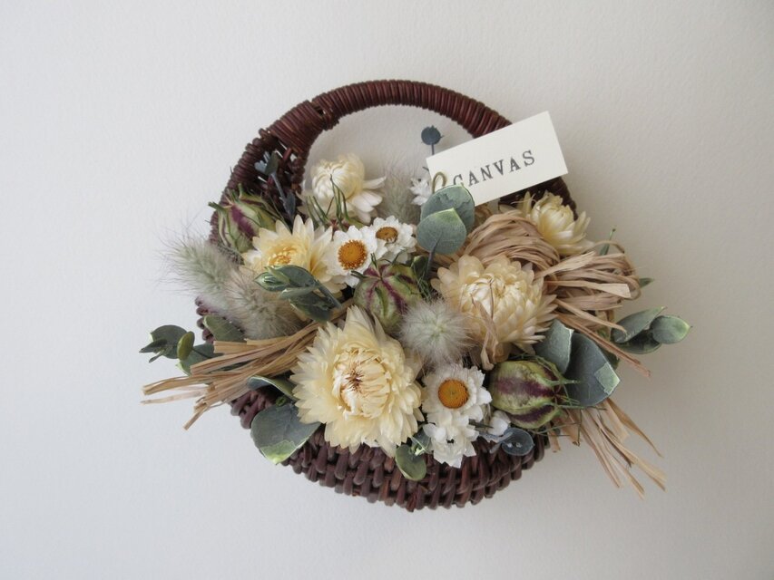 ナチュラルバスケット壁かけ