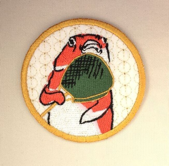 刺繍■浮世絵■金魚の顔■ワッペン