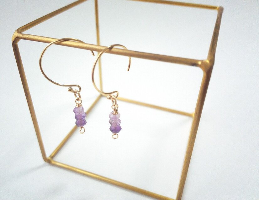 14kgf 【jewelry series 】minimum  amethyst  ピアス/イヤリング