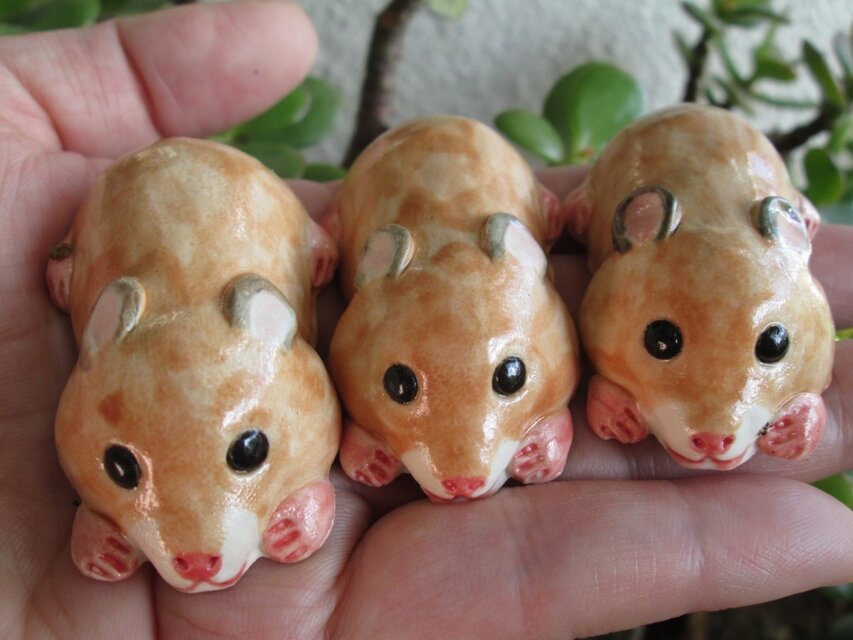 ほおばりハムスターの箸置き（3個セット）