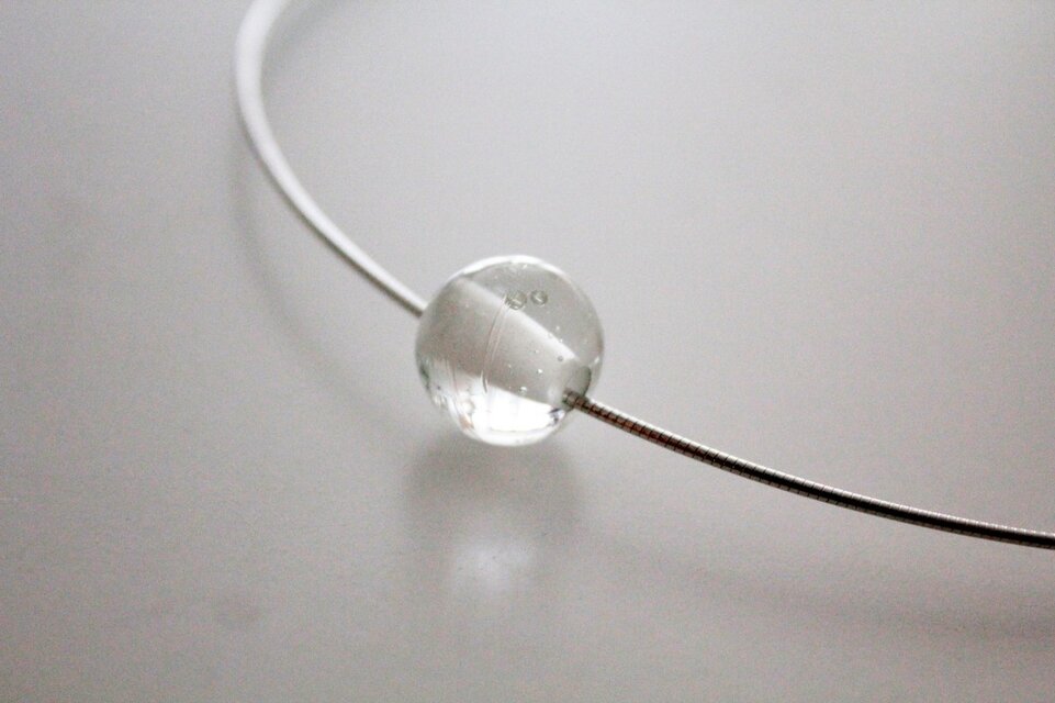 蜻蛉玉のオメガチェーンネックレス〈無垢〉