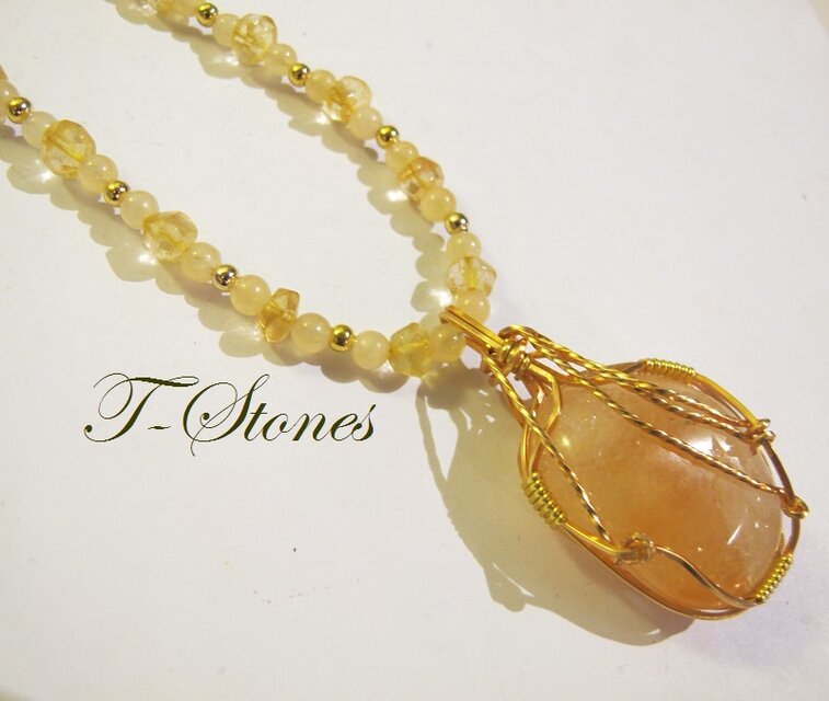希望、活力、富、太陽の明るさのエネルギー　シトリン　ネックレス