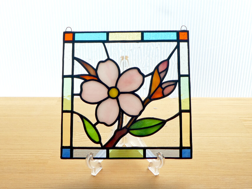ステンドグラス ミニパネル 桜ii 15cm | iichi 日々の暮らしを心地よく 