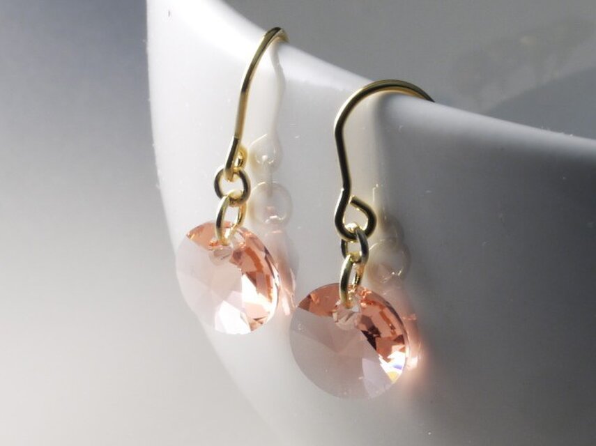 スワロの一粒ピアス　ローズピーチ