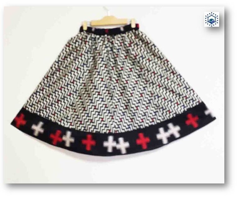 銘仙着物リメイクギャザーフレアスカート70（L)