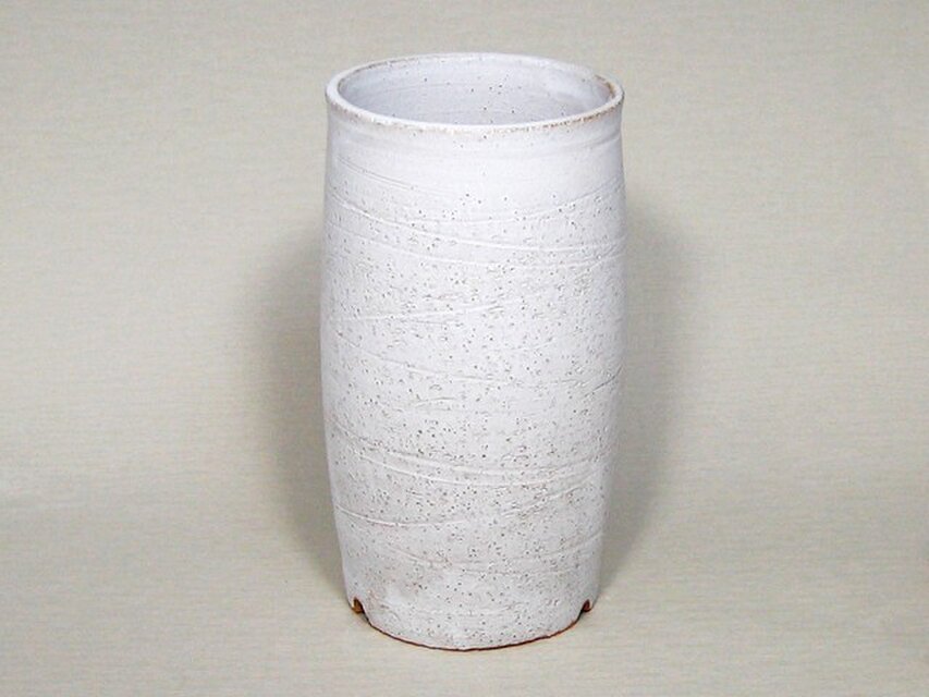 白マット　筒長植木鉢