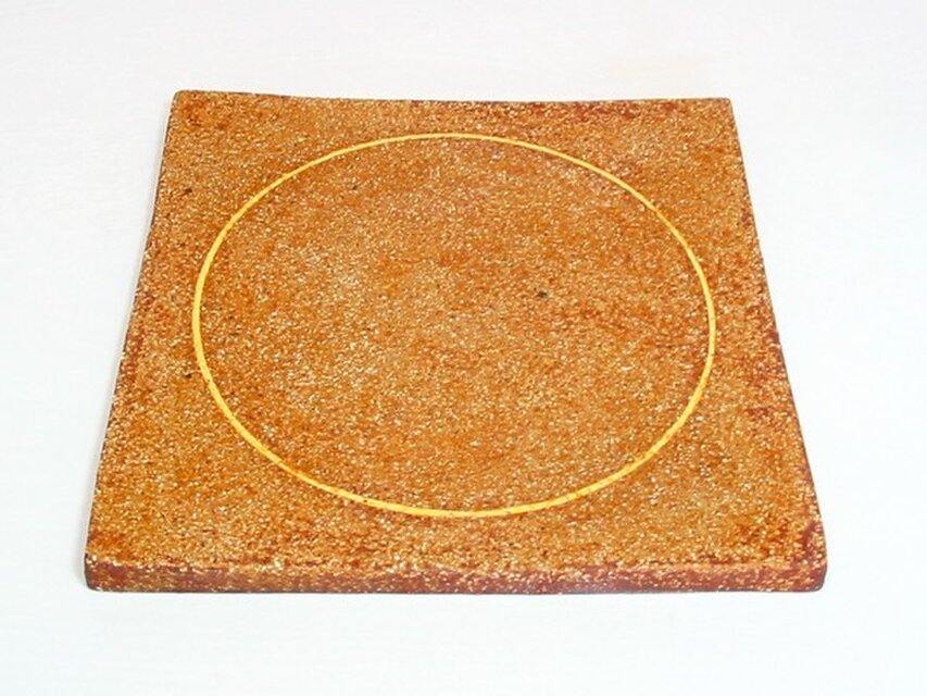 黄瀬戸　四角受皿