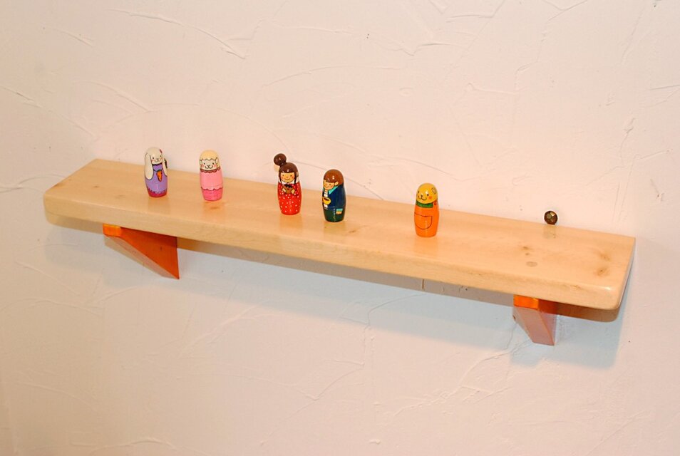 ★かわいいみかん色ツートンシェルフです！W50 no４