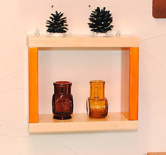 ■□かわいいツートン色の四角いシェルフです！キューブ□