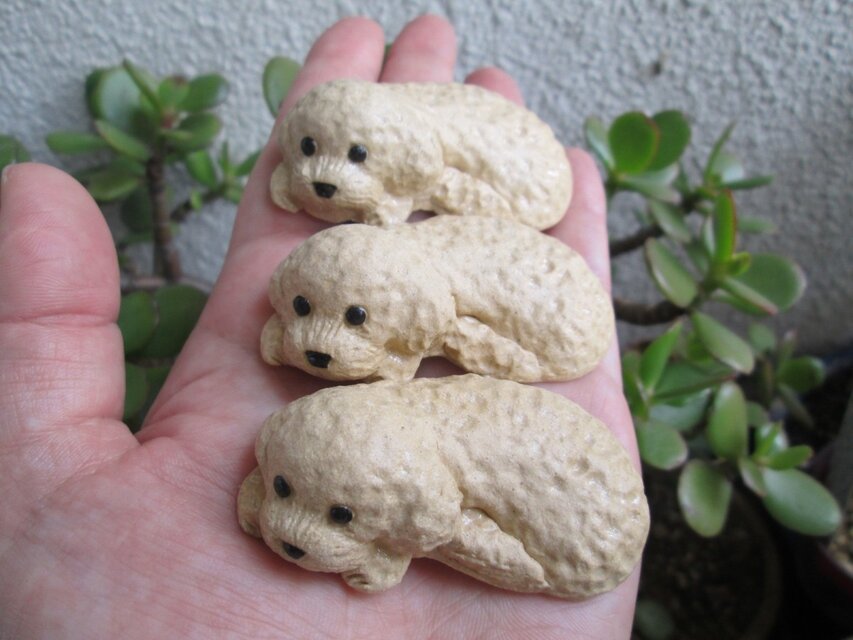 トイプードルの箸置き（クリーム・3個セット）