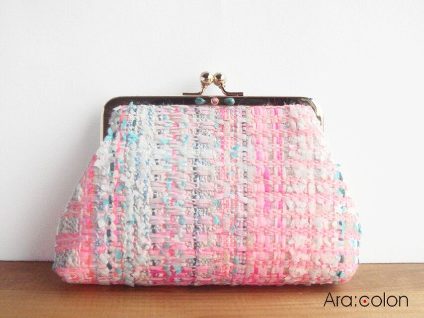 【角丸L Pouch】"MALHIA KENT" FANCY TWEED