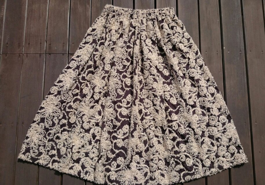 ふんわりギャザースカート（ニット生地）