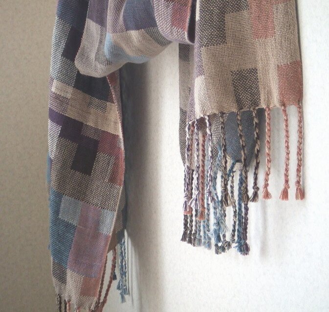 手織りコットンストール・・ブルックリン