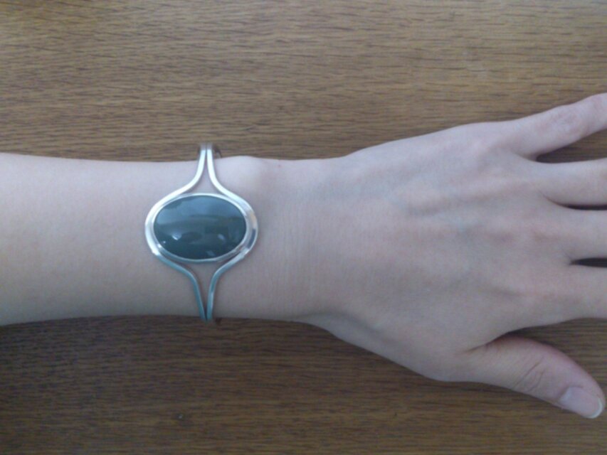 バングル グレーオブシディアン