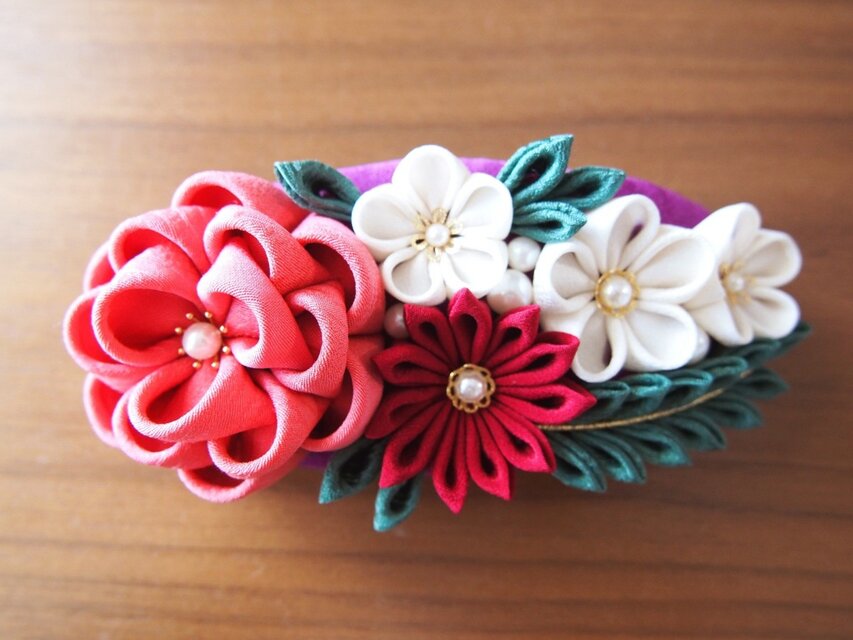 つまみ細工☆和風ボンネ☆カラフル☆