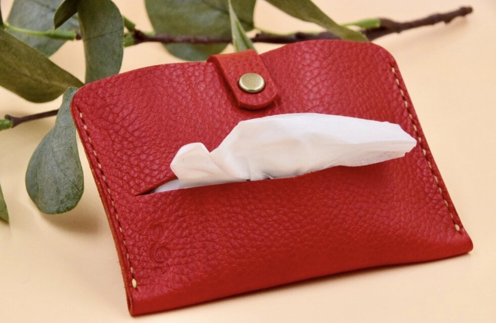 ハンドメイド☆ポケットティッシュケース P22 受注生産]レザーポケットティッシュケース〜高級アリゾナ革