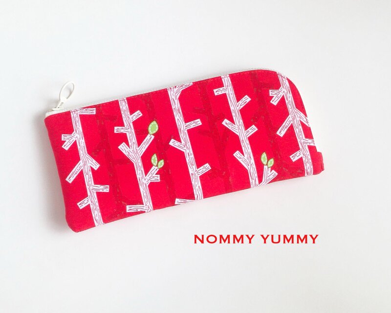 L字ファスナー長財布    木立の枝 レッド  ＊100＊