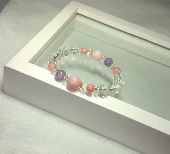 ピンクオパールとエンジェルシリカのブレスレット