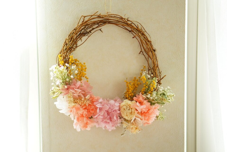 pink　wreath