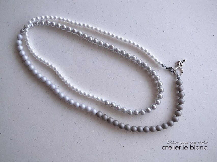 ノクターン #1～グレートーンのロングネックレス～