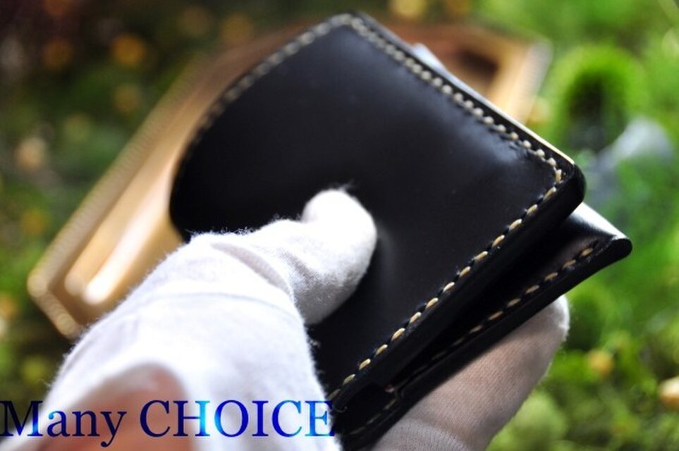 イタリアンレザー・帝王ブッテーロ・名刺入れ（紺）