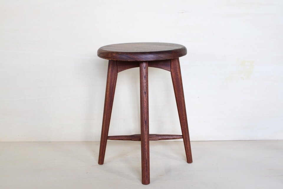 スツールA・ケヤキ材柿渋アンティーク仕上げ