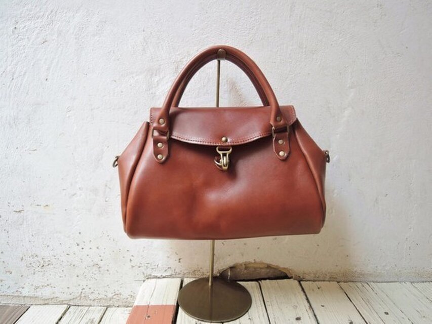 神戸ORZO　栃木レザーボストンバック(S)　ブラウン