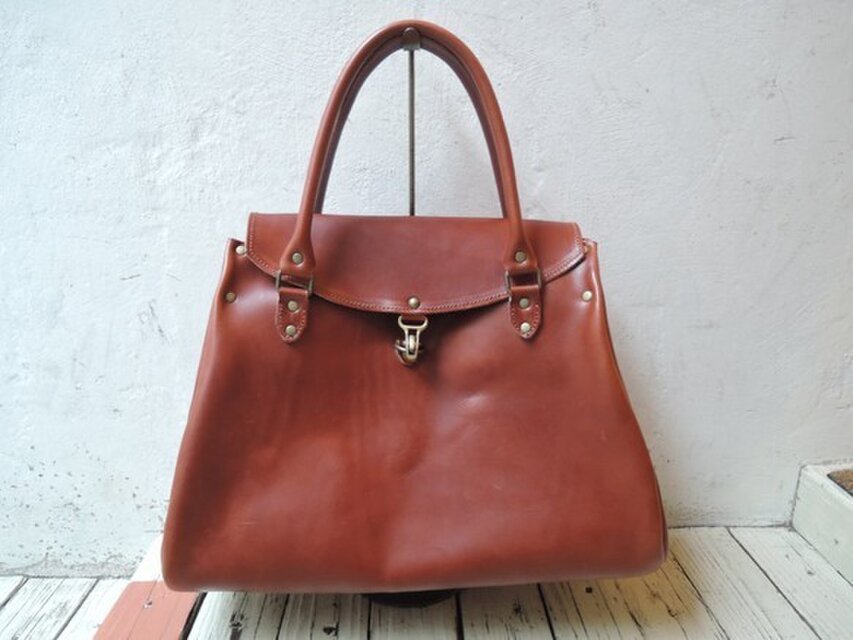 神戸ORZO　栃木レザーボストンバック(L)　ブラウン