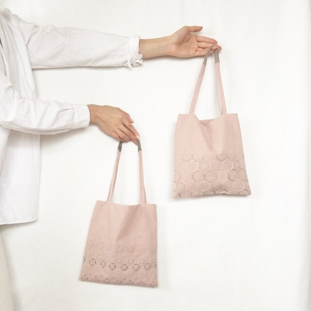 ミニバッグ[花蕾]葉桜色