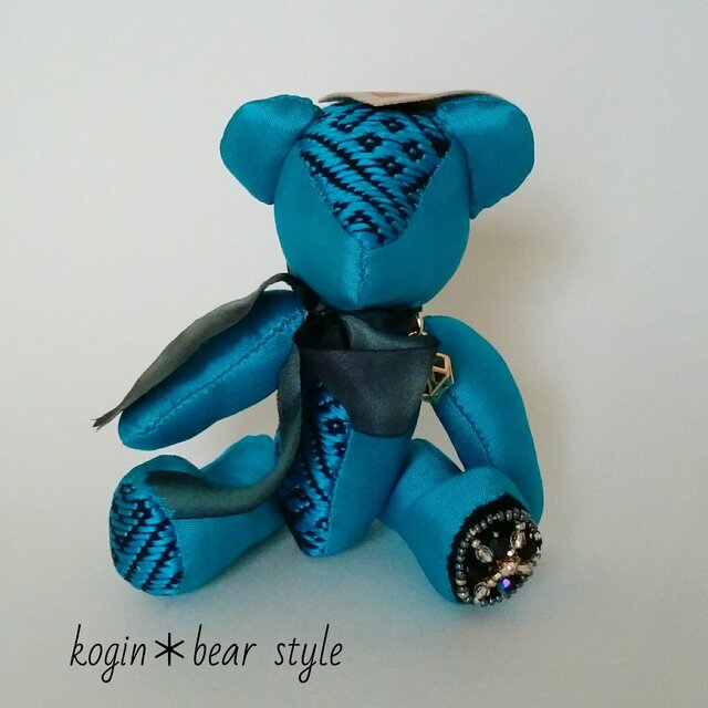 こぎん刺しテディベア「総刺しこぎんクマ:Cosmic」