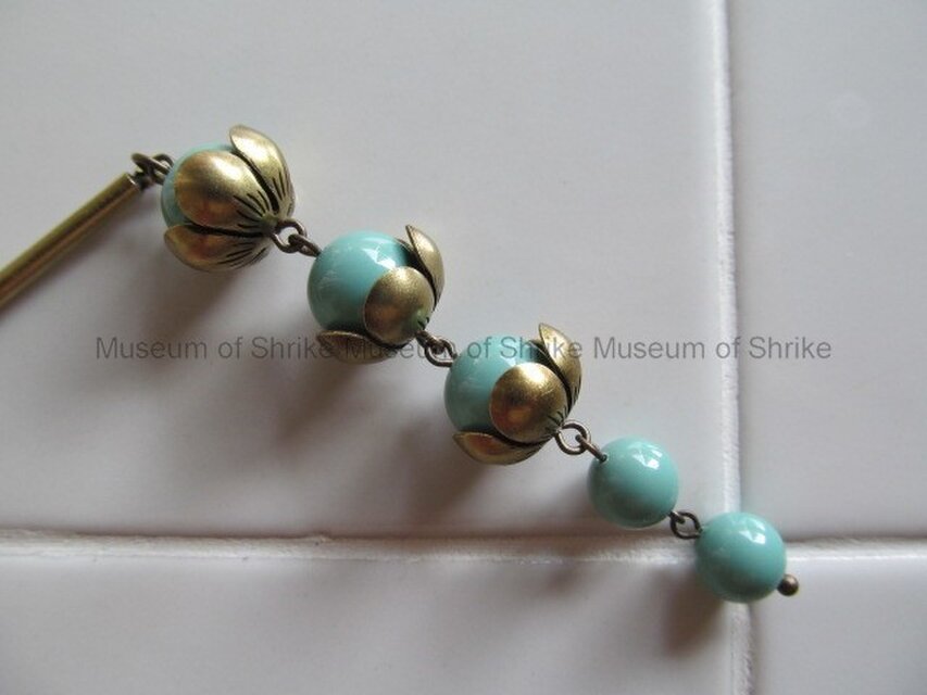 ★Ume★　青梅花真鍮簪(かんざし)