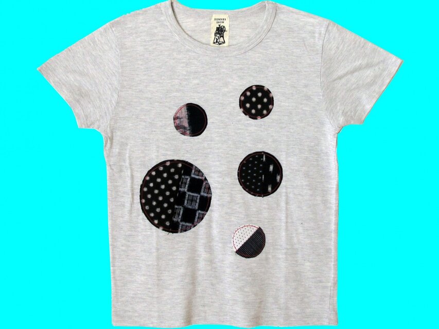 パッチワークの雨のしずくTシャツ