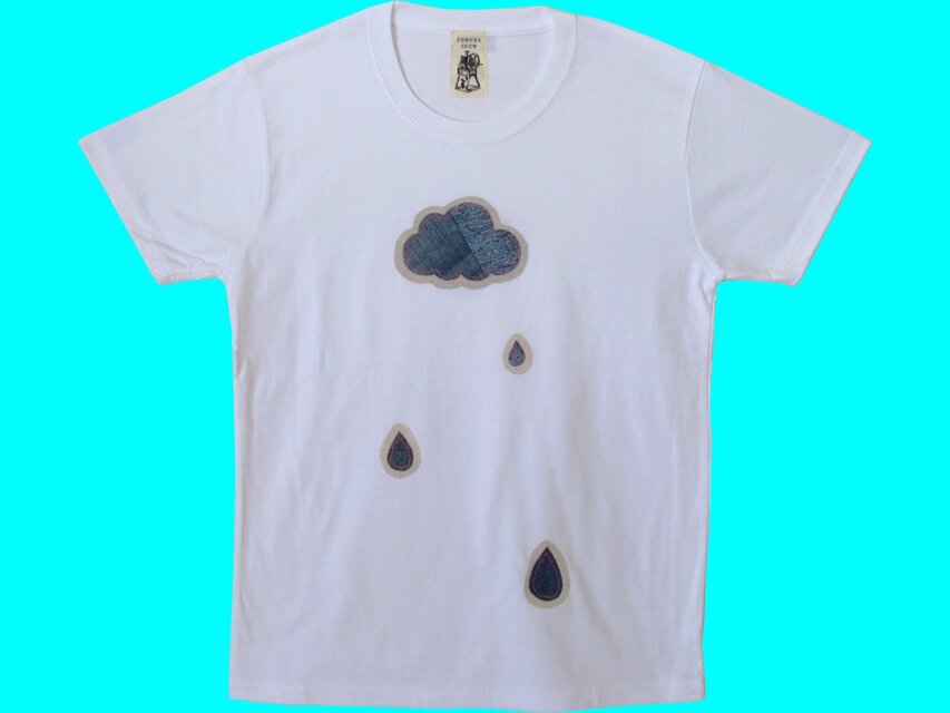 パッチワークの雨ふりTシャツ