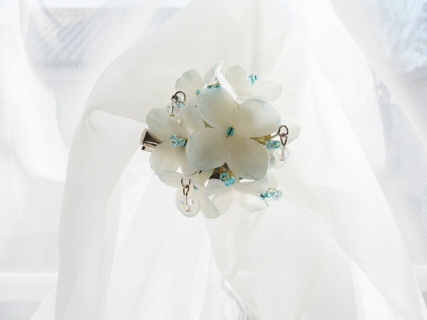 ＊再販＊あじさいの滴（クリップ付ブローチ）