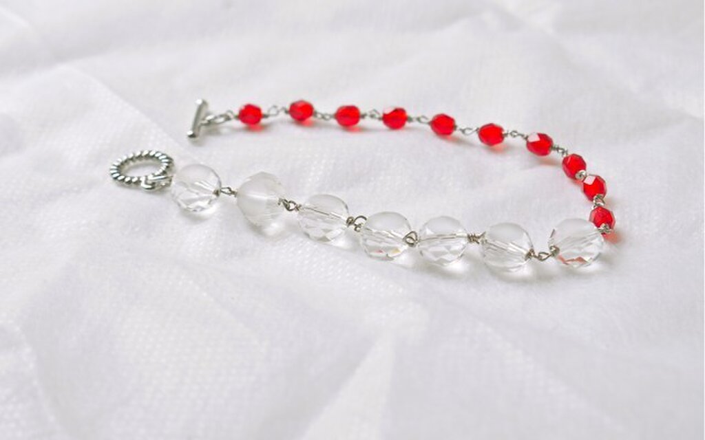 爽やかガラスカットのブレスレット