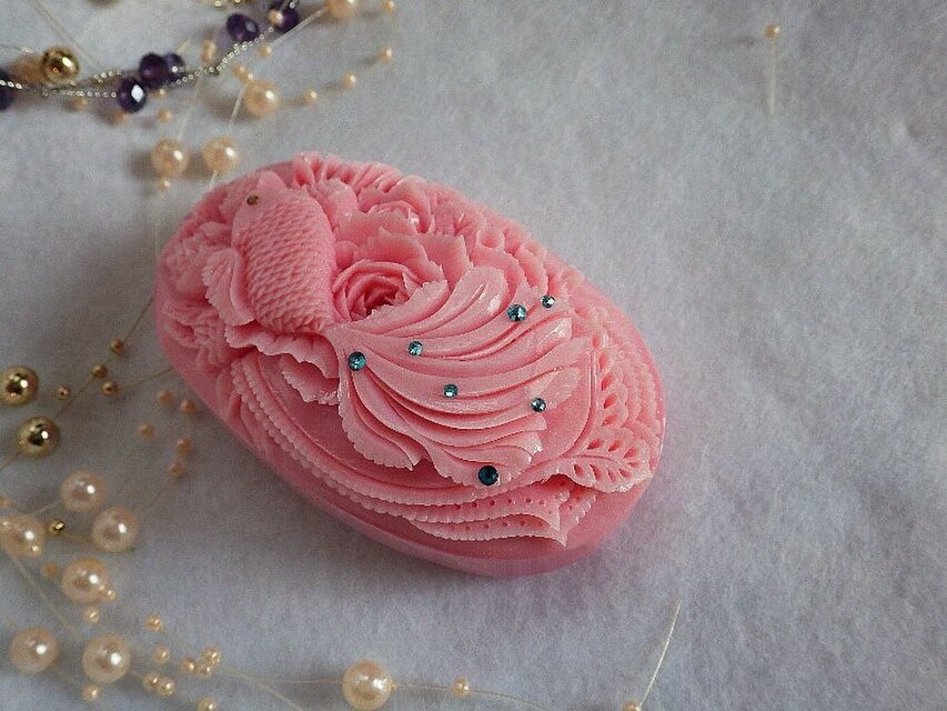 ピンクのおさかな。ソープカービング