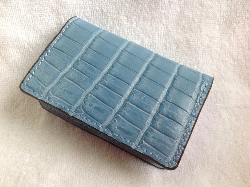 ブルーグレークロコダイル 名刺・カード入れ