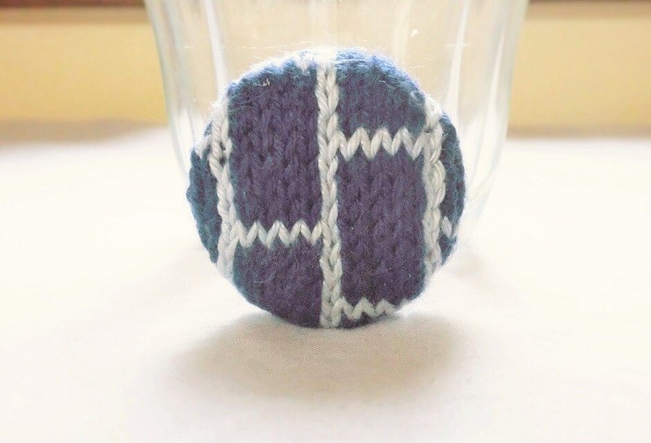 Cotton＊ブローチ/ﾌﾞﾛｯｸﾁｪｯｸ　ﾈｲﾋﾞｰ×ｸﾞﾚｰ