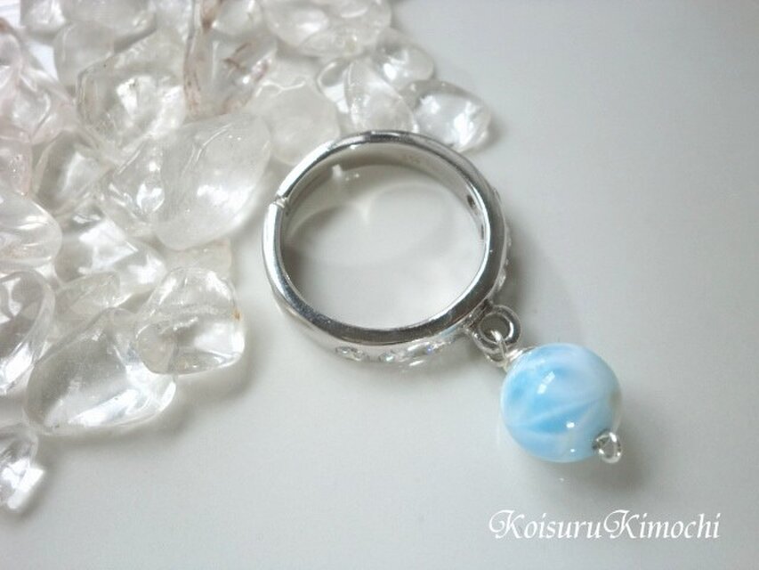 ラリマーのシルバーリング【空と海の一粒】